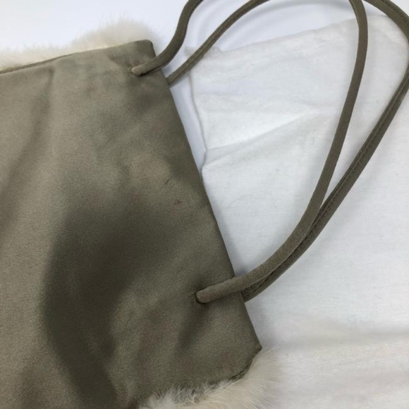 PRADA Silver Satin and Mink-Trimmed Small Mini Handbag Raso Evening Bag - Picture 8 of 11